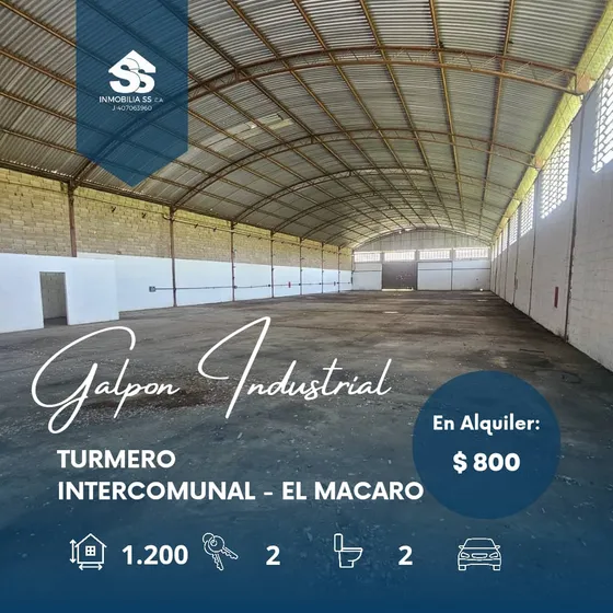 Se Alquila Galpón De 1200mt Ubicado En El Mácaro - Turmero