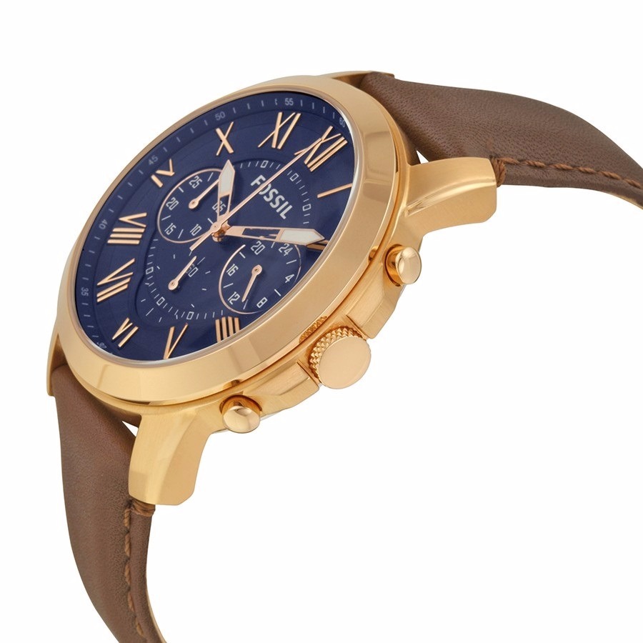 Reloj Fossil Fs5068 Grant Cronograph Piel Café/azl Caballero | Meses sin intereses