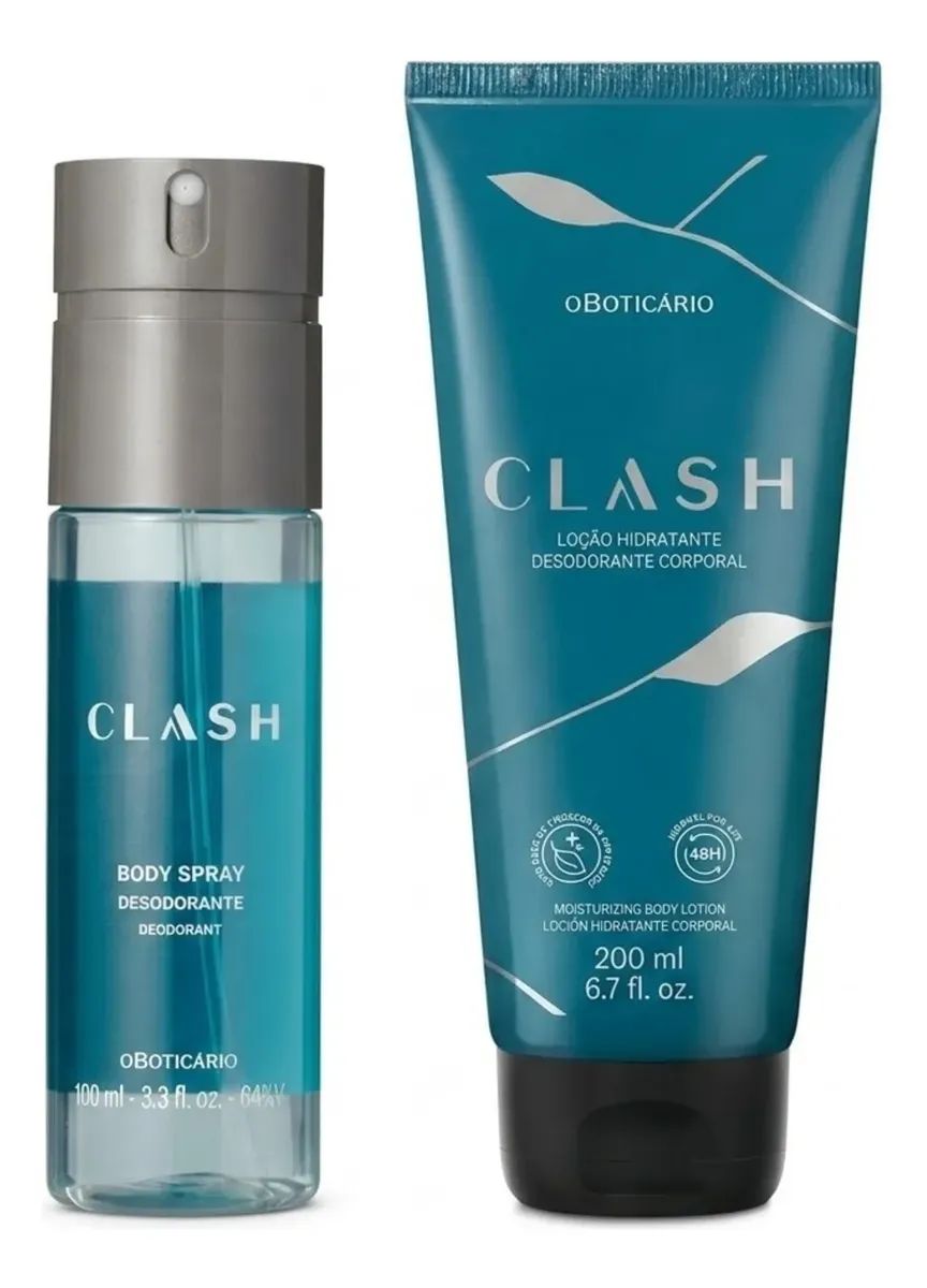 Combo Clash: Body Spray Desodorante 100ml + Loção Hidratante