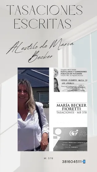 María Becker .tasaciones Para Juicios.perito Tasador Y Ma