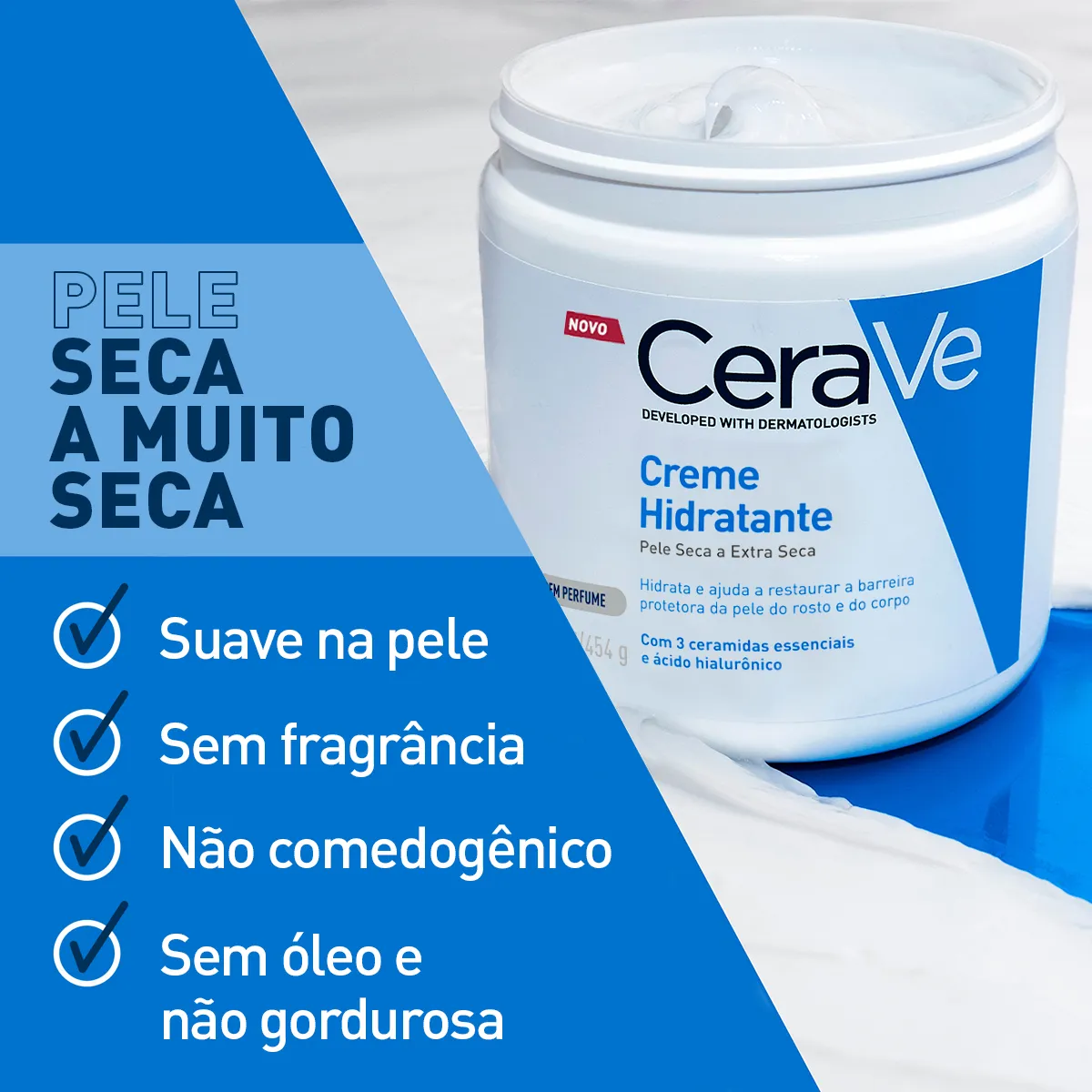 Creme Hidratante Corporal, para Pele Seca a Extra Seca, com 3 Ceramidas...