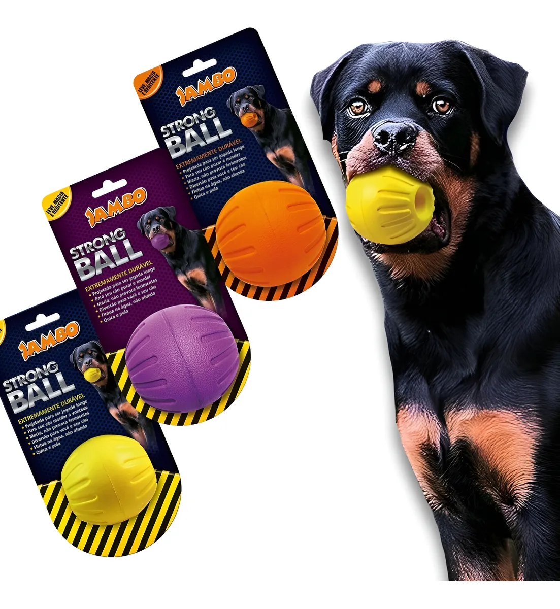 Brinquedo Bola Resistente Cães Strong Ball Pequena Jambo Pet