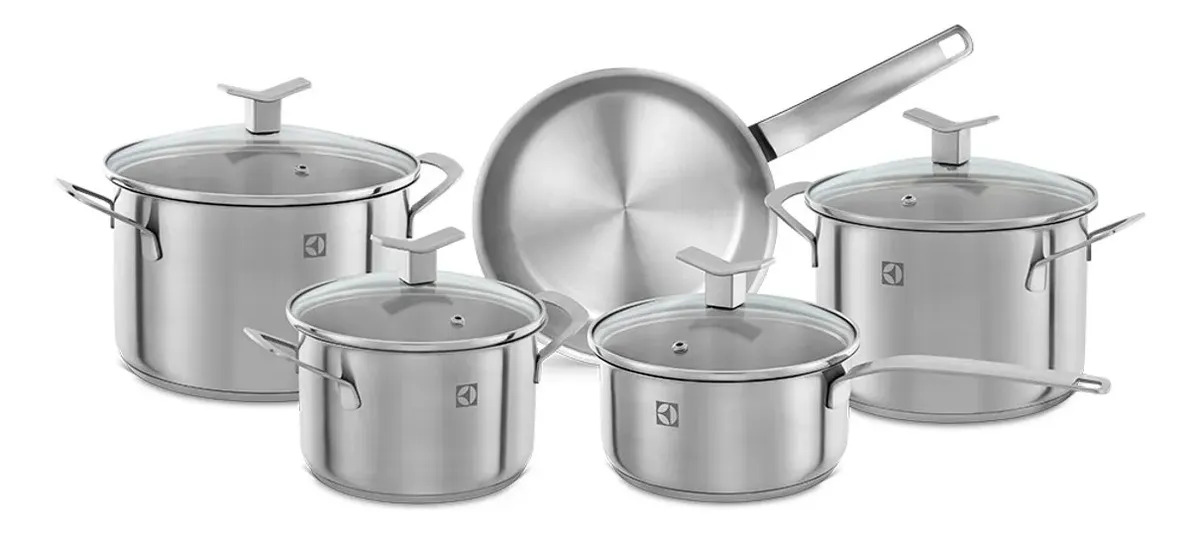 Electrolux Jogo de Panelas em Inox com 5 Peças Design com Fundo Triplo