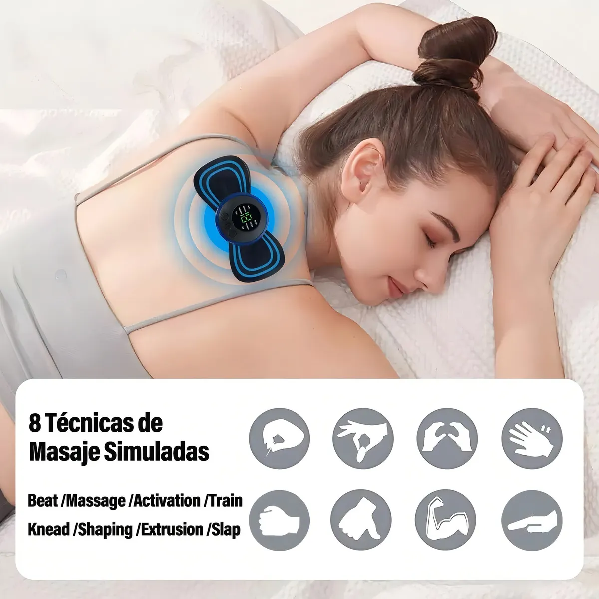Mini Masajeador Eléctrico Estimulador Muscular Portátil Usb Color Azul