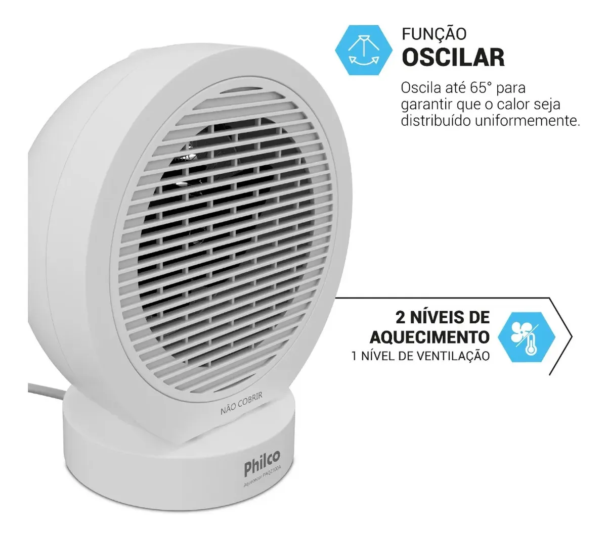 Aquecedor Philco PAQ2100A - 2000W na cor branco — imagem 3