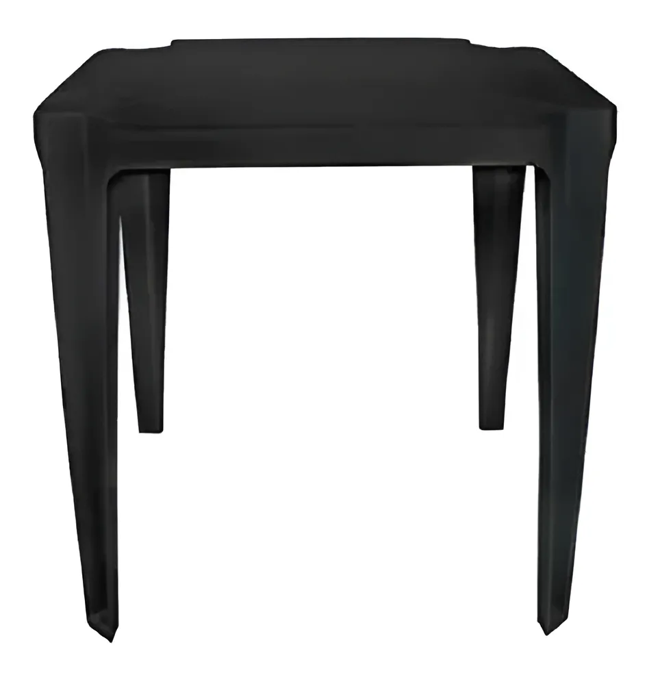 Imagem de Plasticos Kit Mesa Plástico Quadrada Preta com 4 Cadeiras Bistrô 70cm