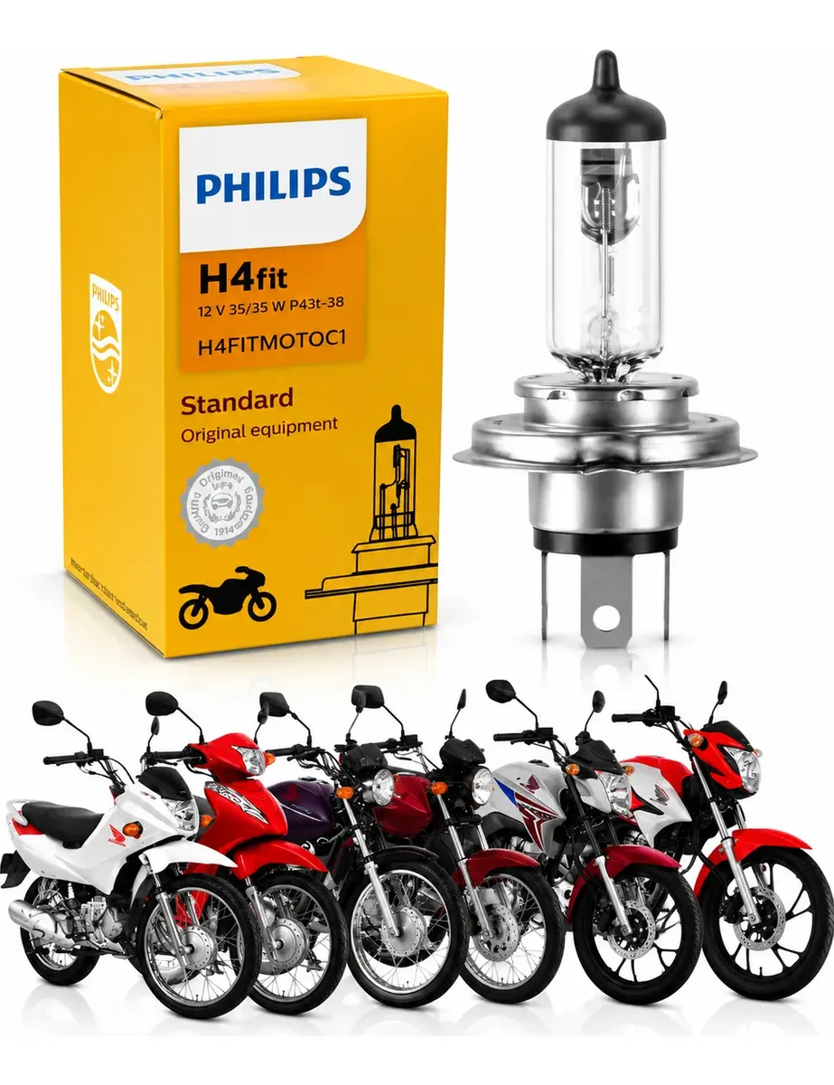 Lâmpada Farol H4 Moto Cg/titan/fan 125/150/160 Fit Philips