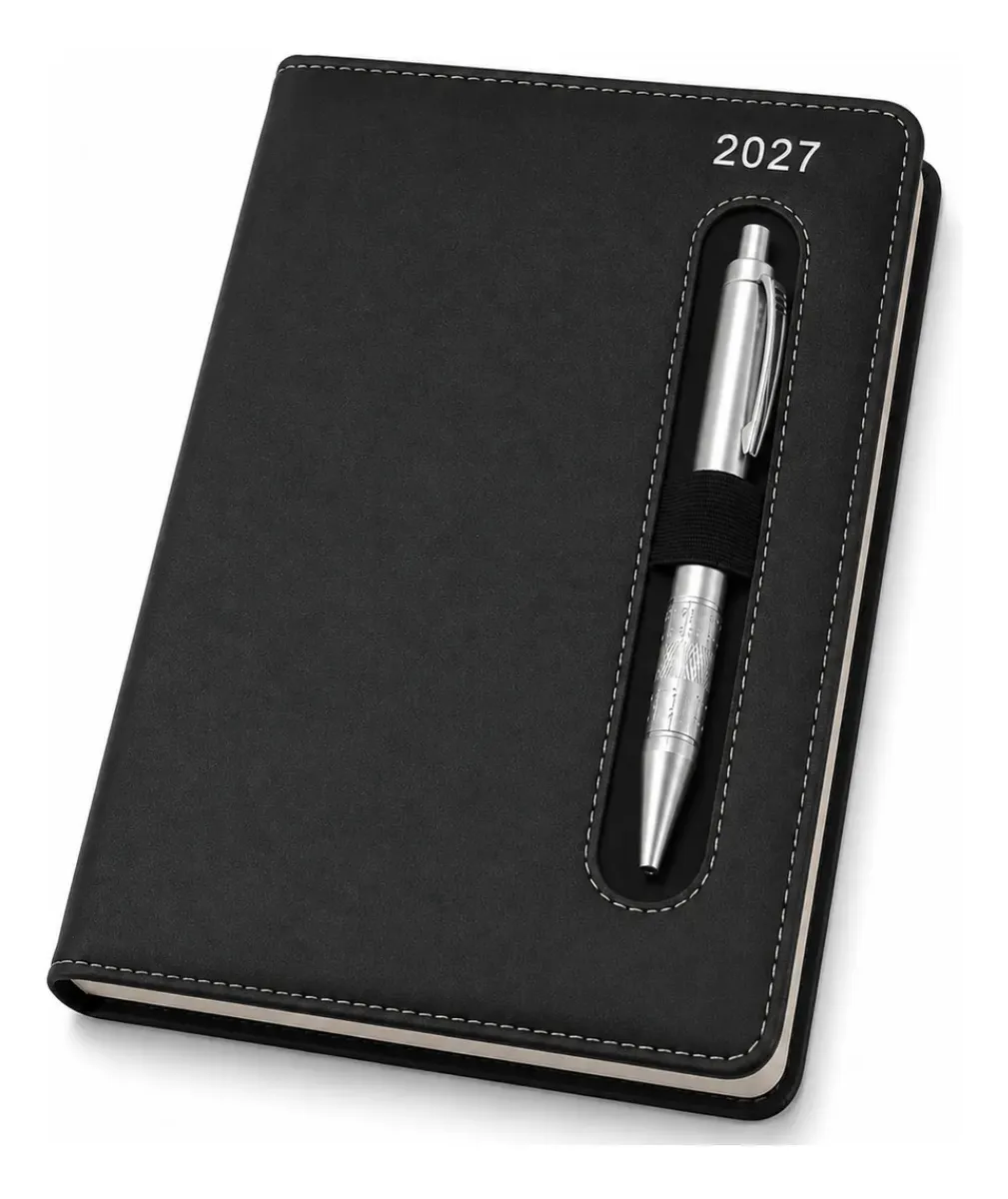 Agenda Executiva 2027  Planner Diário Anual Capa Dura Couro