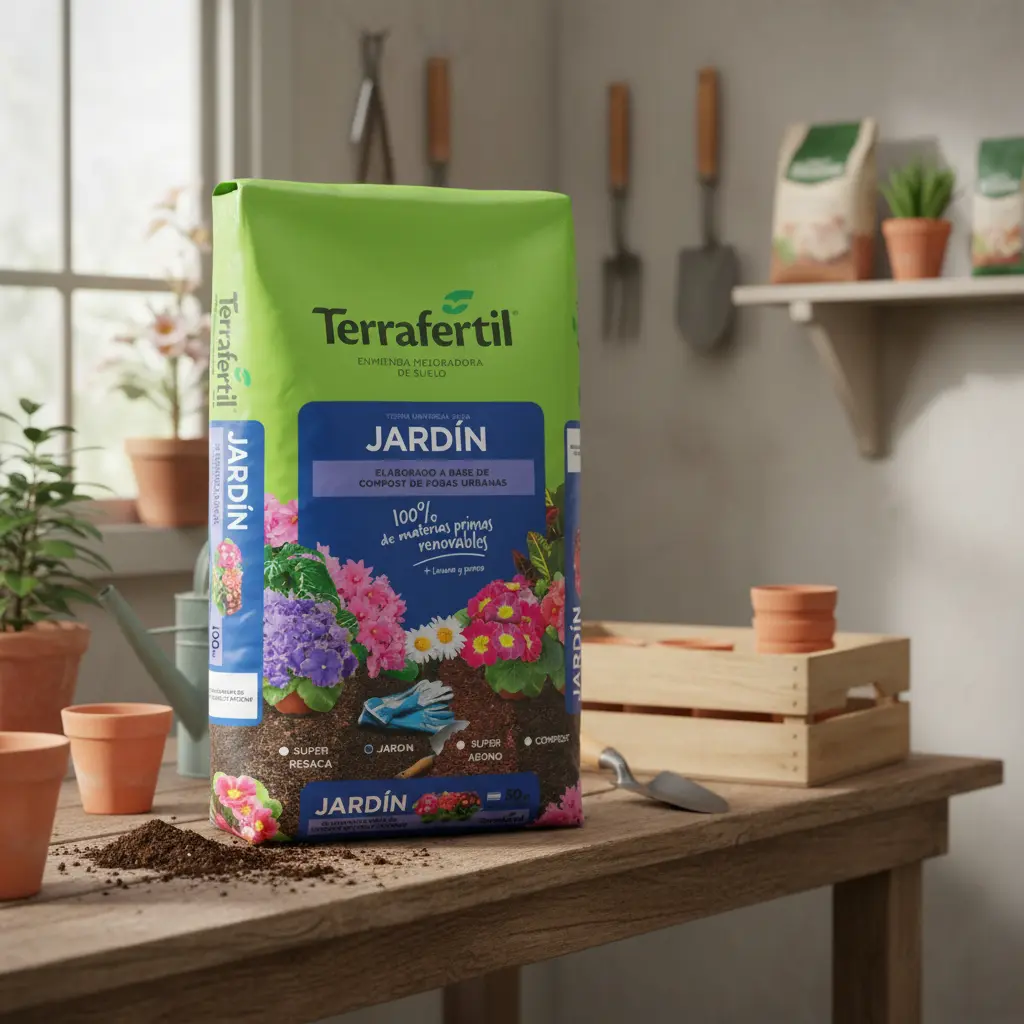 Terra Fértil Jardin de 50L sustrato tierra universal