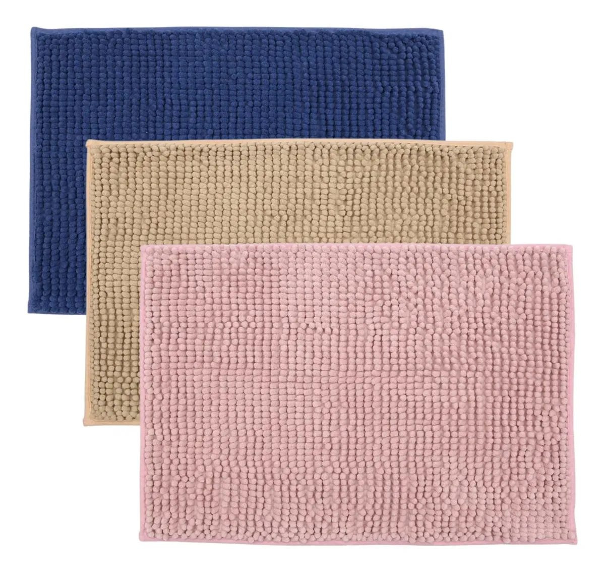 Kit 3 Tapetes De Banheiro Microfibra Bolinha Macio Seca Pés