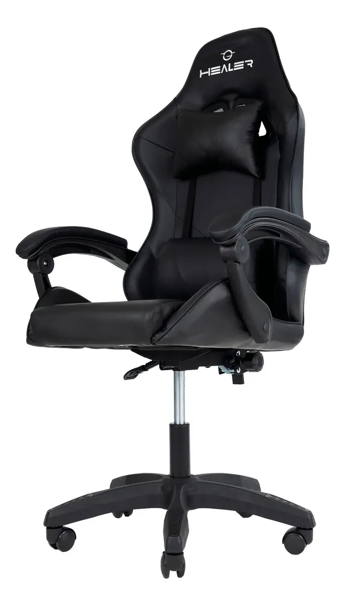 Cadeira Gamer Lancer Preta Healer Preto Couro Sintético