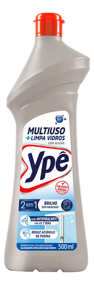 Limpador Multiuso +limpa-vidros 2 Em 1 Com Álcool Ypê 500ml