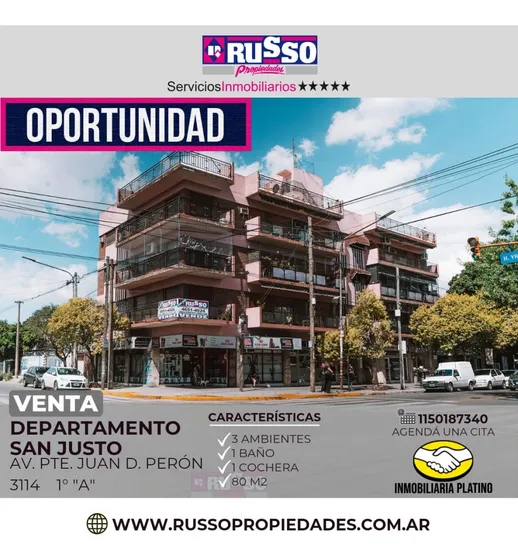 Venta Departamento 3 Ambientes San Justo