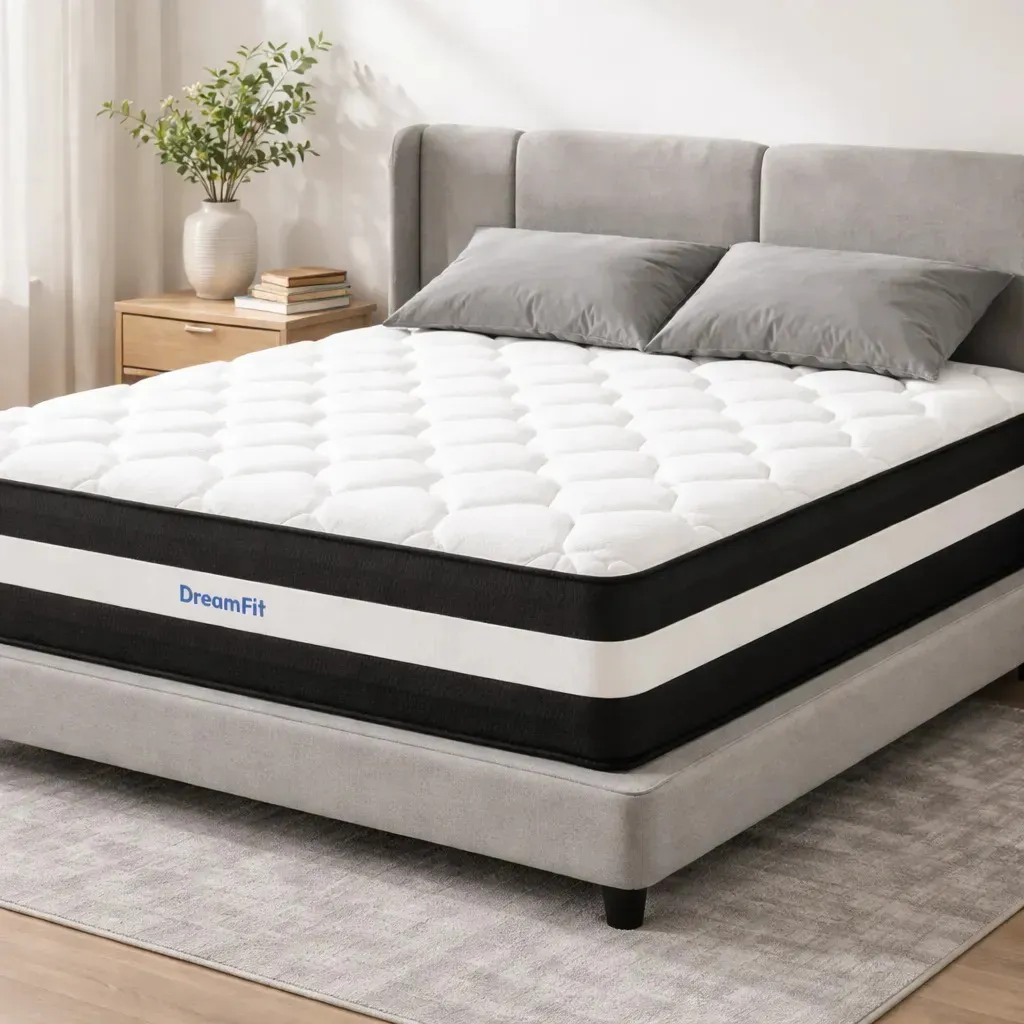 Colchon Tela Fresca King Size Resorte Doble Cara 32cm Ortopédico Híbrido Resortes Premium Memory Foam Gel Alta Densidad Hipoalergénico Antibacteriano Soporte Lumbar En Caja