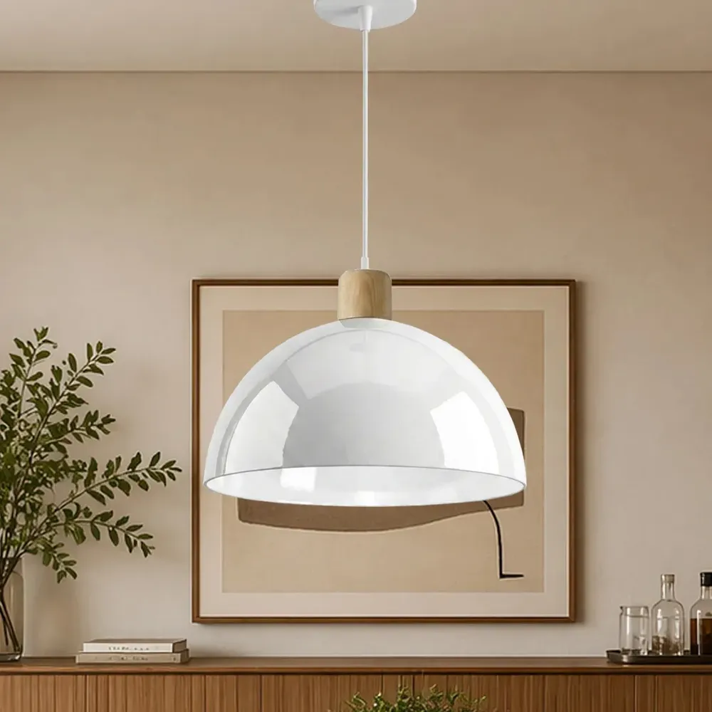 Luminária Pendente Mel Alumínio Moderna Para Quarto Sala Cozinha Casa Lustre De Teto Decorativo Iluminação Residencial 110/220v Branco