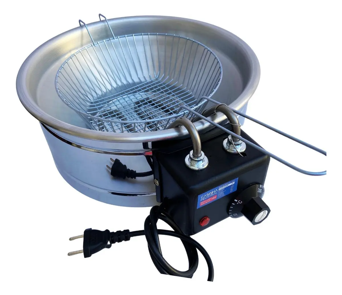Fritadeira Elétrica 5L Casinha Industrial Tacho Inox 1600W Prata