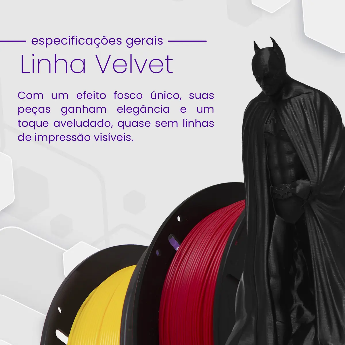 Filamento Pla Branco Velvet 1kg - Premium Voolt3d High Speed.