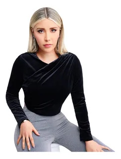 Blusa terciopelo negro deals