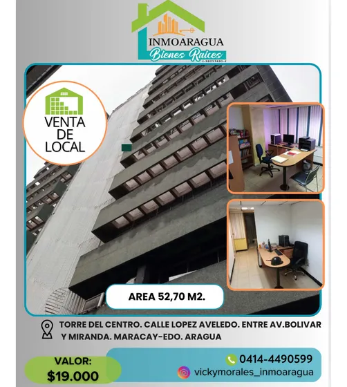 Venta Local/torre Del Centro/lopez Aveledo/maracay/vm239