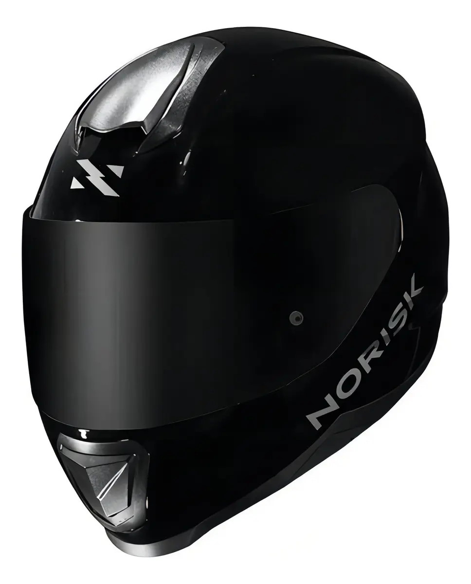 Capacete Moto Norisk Razor Preto Brilho Masculino Feminino Desenho Monocolor Tamanho do capacete 58 — foto 7