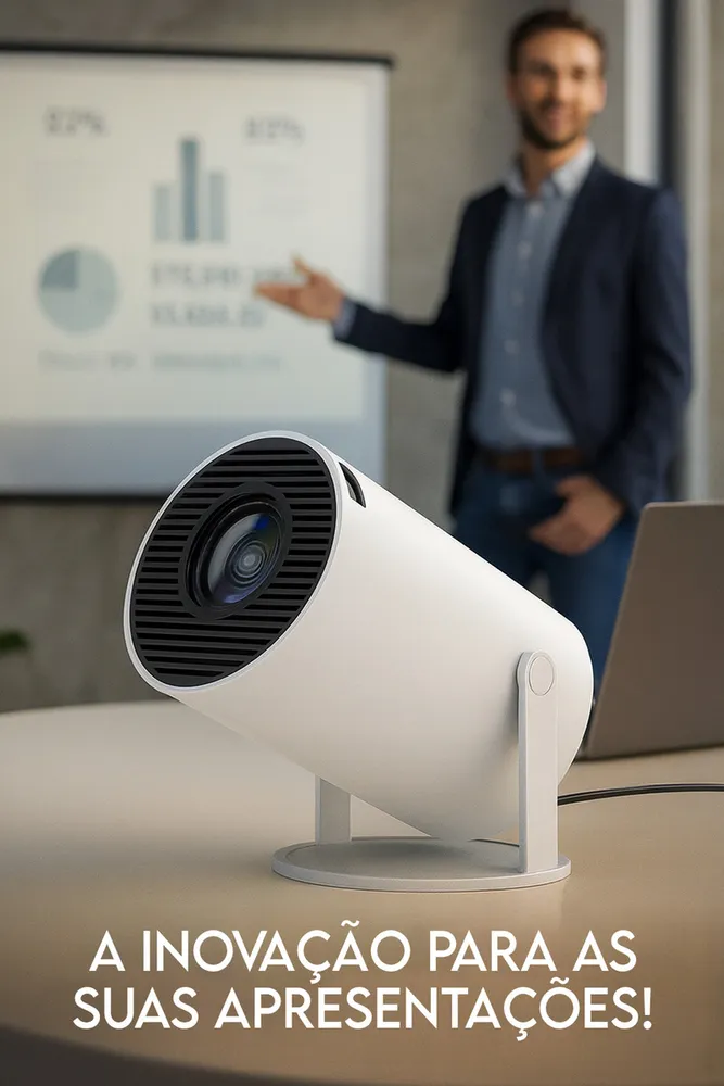 Mini Projetor Hy300 Android 4k Portátil Wi-fi Bluetooth Hdmi Usb Cinema Em Casa Compacto Alta Resolução Full Hd Smart Projetor Davely Celular Notebook Games Apresentação Branco 127/220v