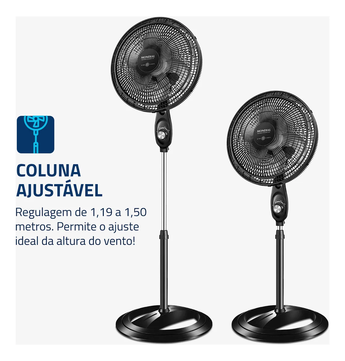 Ventilador Coluna 40cm Super Power Mondial 140W 220v - Imagem 7