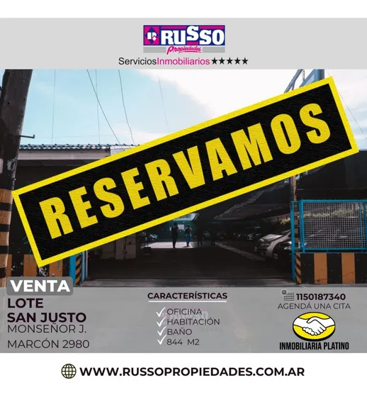 Venta Lote 844m² San Justo - Excelente Propiedad