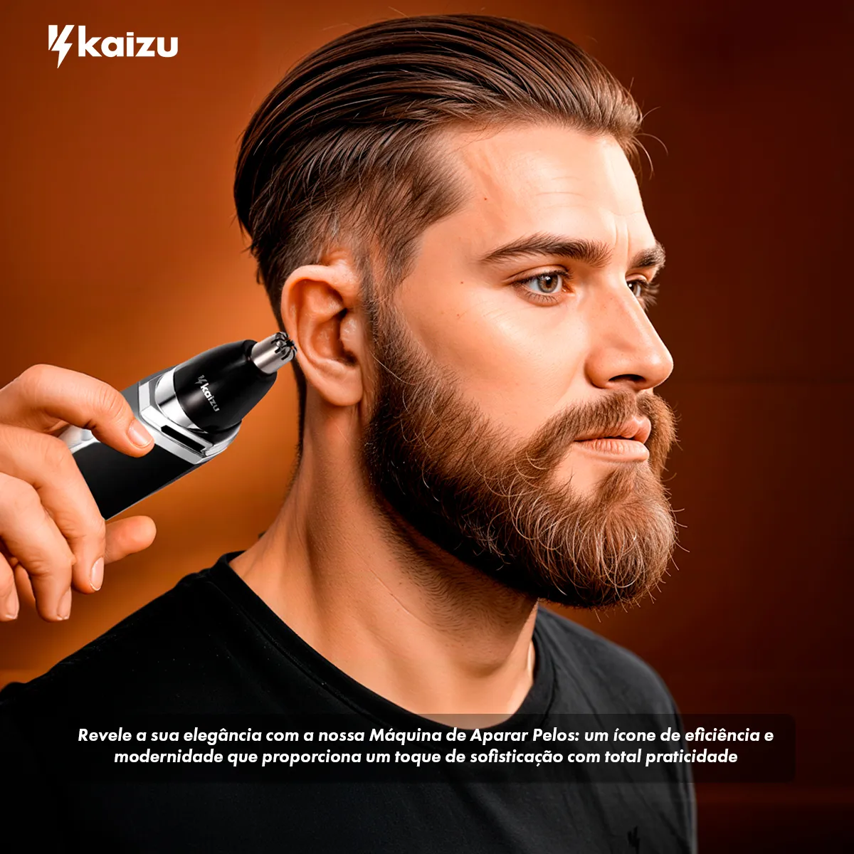 Aparador De Pelos Kemei KM-6512 Nariz Orelha Lâmina Rotativa Lavável