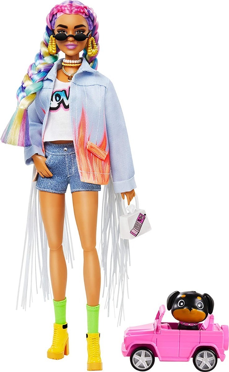 Barbie Extra Negra 2021 Arco Iris Lançamento Articulada | Frete grátis