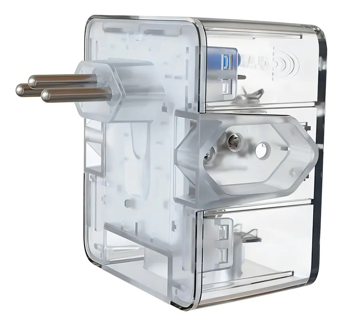 Protetor De Surto Clamper 3 Tomadas 10a 3 Pinos Iclamper Ene Transparente 127/220v
