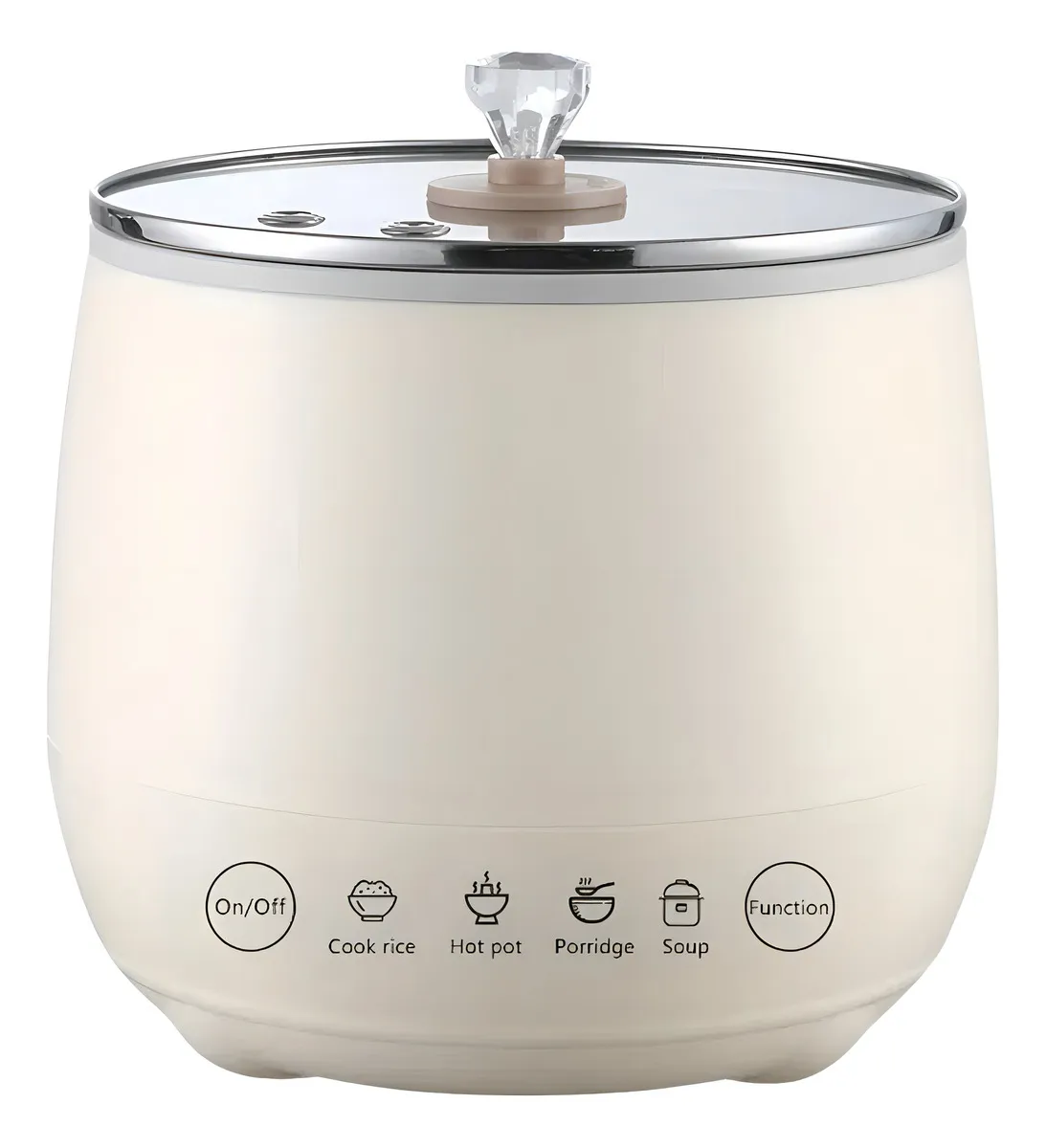 Panela De Arroz Elétrica Sopas Caldos 10 Xícaras 1,8l 110v Cor Creme Frequência 350w