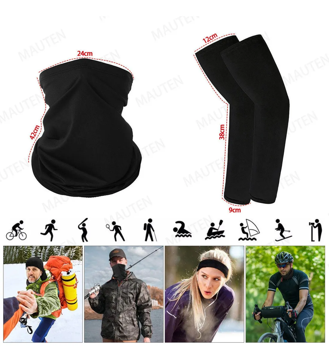 Ki Km 4 Pares Bandana E Mangas De Braço Esportivas — foto 8