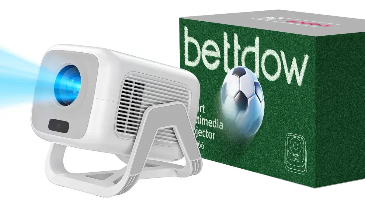 Mini Projetor Bettdow AC1066 Full HD 1080P 120'' Android 13 Wi-Fi Bluetooth