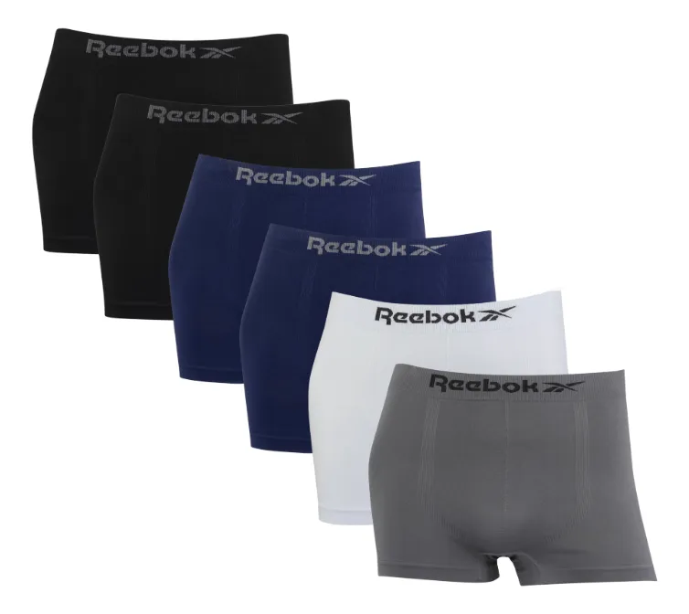 Kit 6 Cuecas Boxer Reebok Classic Microfibra Sem Costura