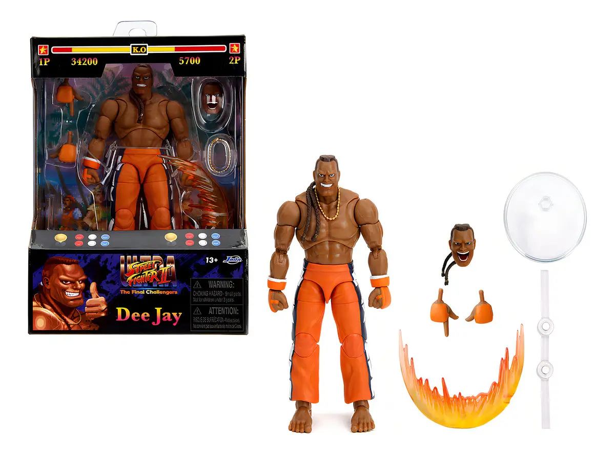 Boneco Articulado Dee Jay 15cm Street Fighter II Jada Toys 20 Pontos