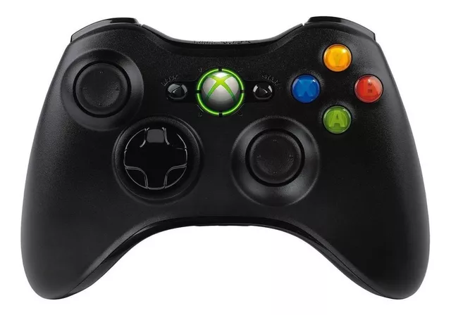 Controle joystick Manete sem fio Xbox 360 black