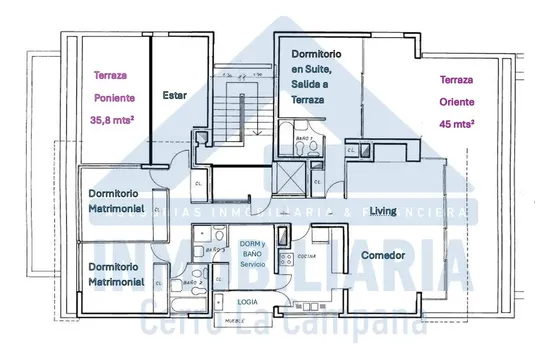 Penthouse 140mt Útiles + 80mt Terrazas, 4d+3b+1e+1bod,piso 3