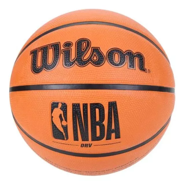 Kit Bola Basquete Oficial Nba Wilson Drv #7 Outdoor + Bomba