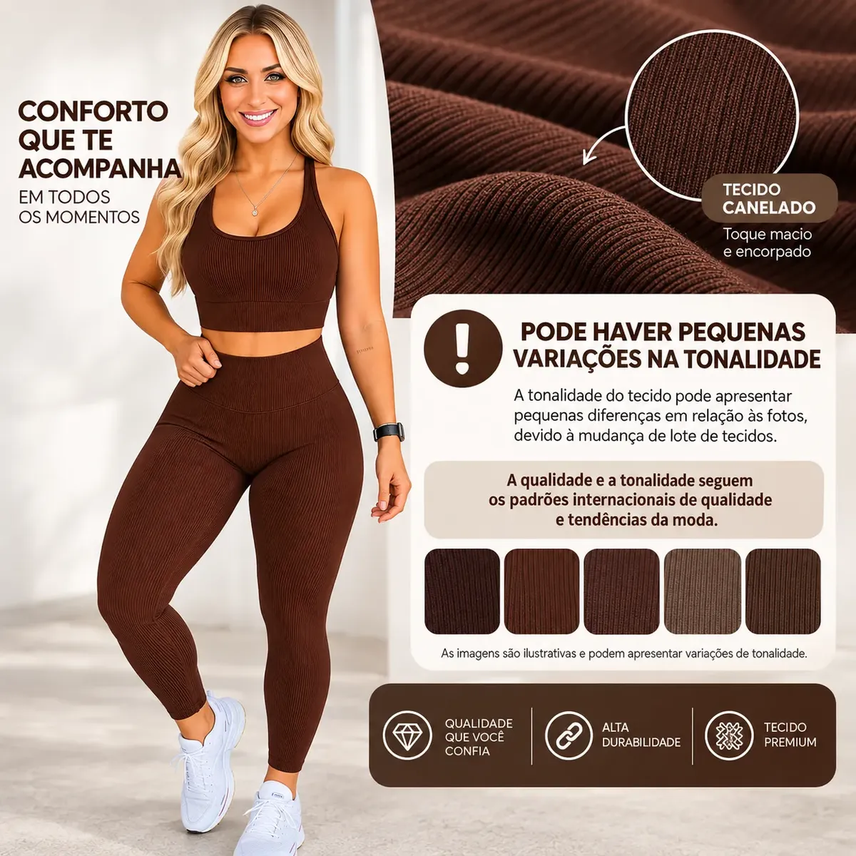 Roupa De Academia Conjunto Moda Fitness Feminino Calça E Top