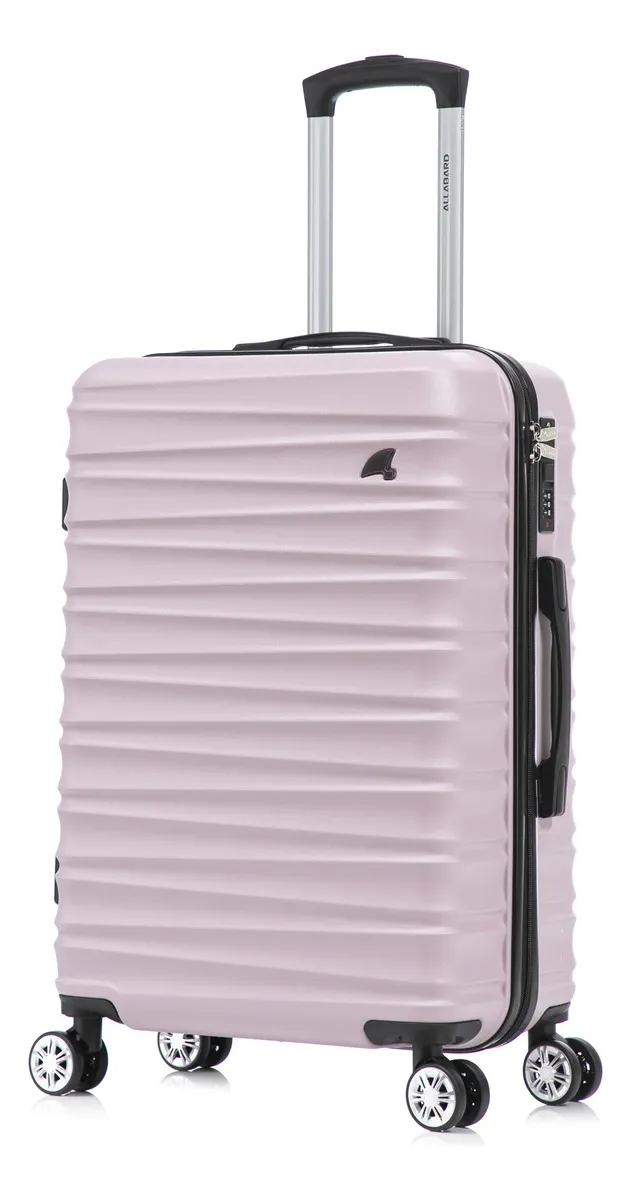 Mala de Viagem 24" 23kg Zipper Antifurto Roda Dupla 360 ABS Premium Allabard Pisa Rosa