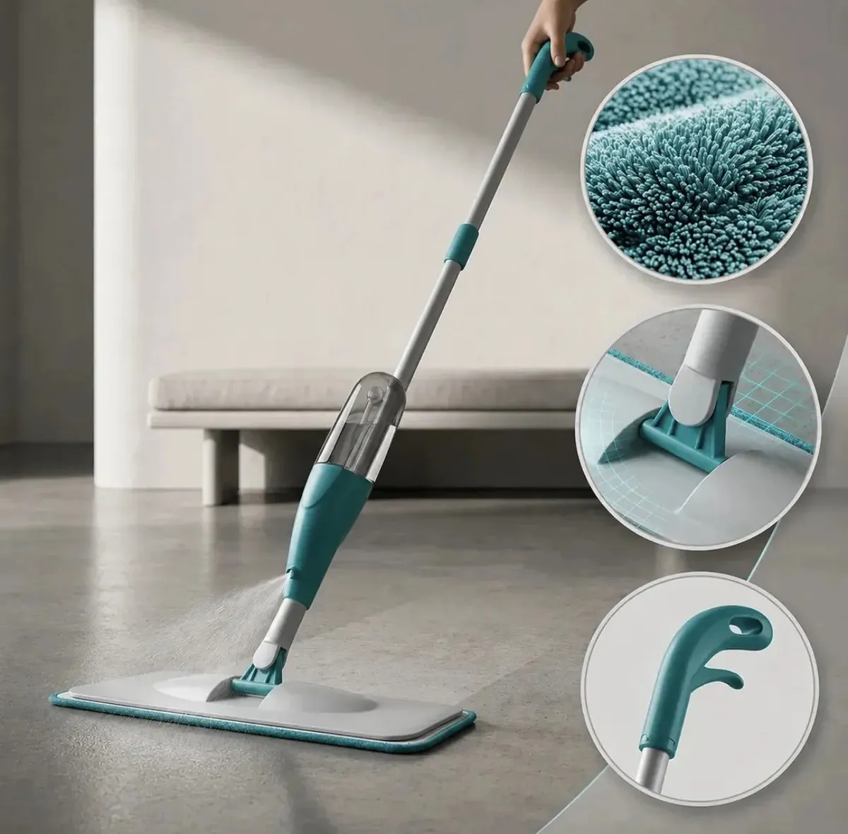 Mop Spray Com Reservatório Esfregão Vassoura Mágica Refil Wow World Of Wonders