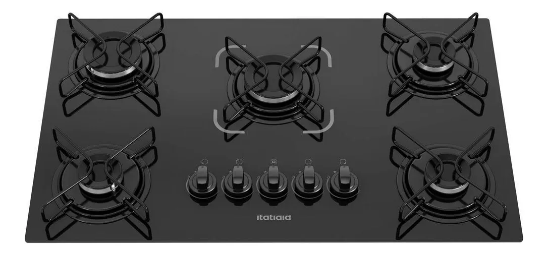 Cooktop 5 Bocas A Gás Glp Itatiaia Preto Essencial