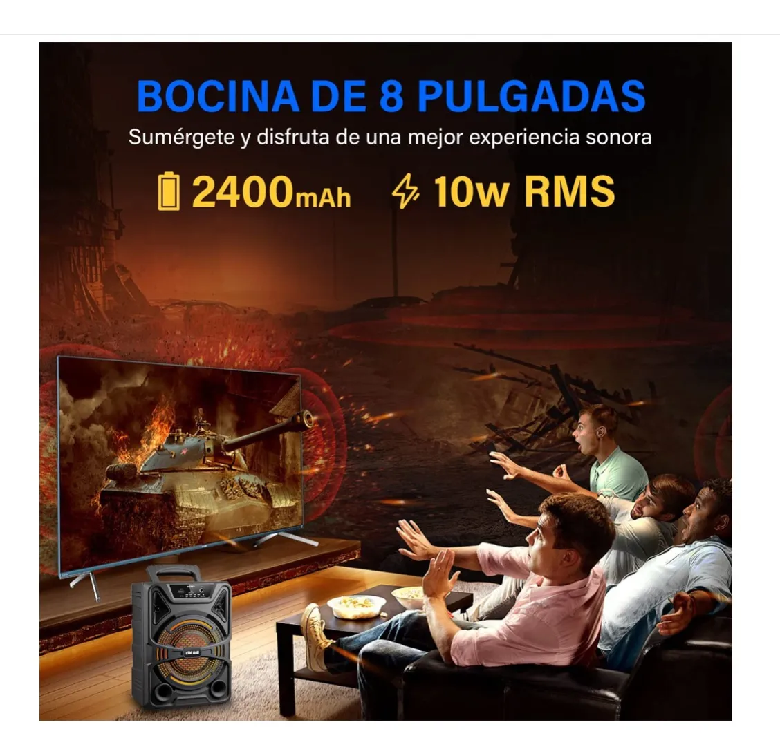 Imagen 5 de 6 de Bocina Bluetooth 8 Pulgadas Link Bits Va880t Usb Sd Fm Tws