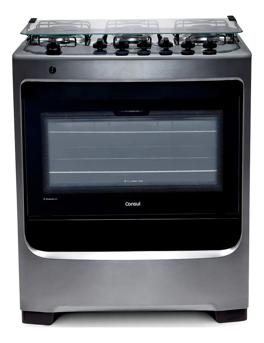 Fogão Consul 6 Bocas CFS6NAR com Mesa de Inox
