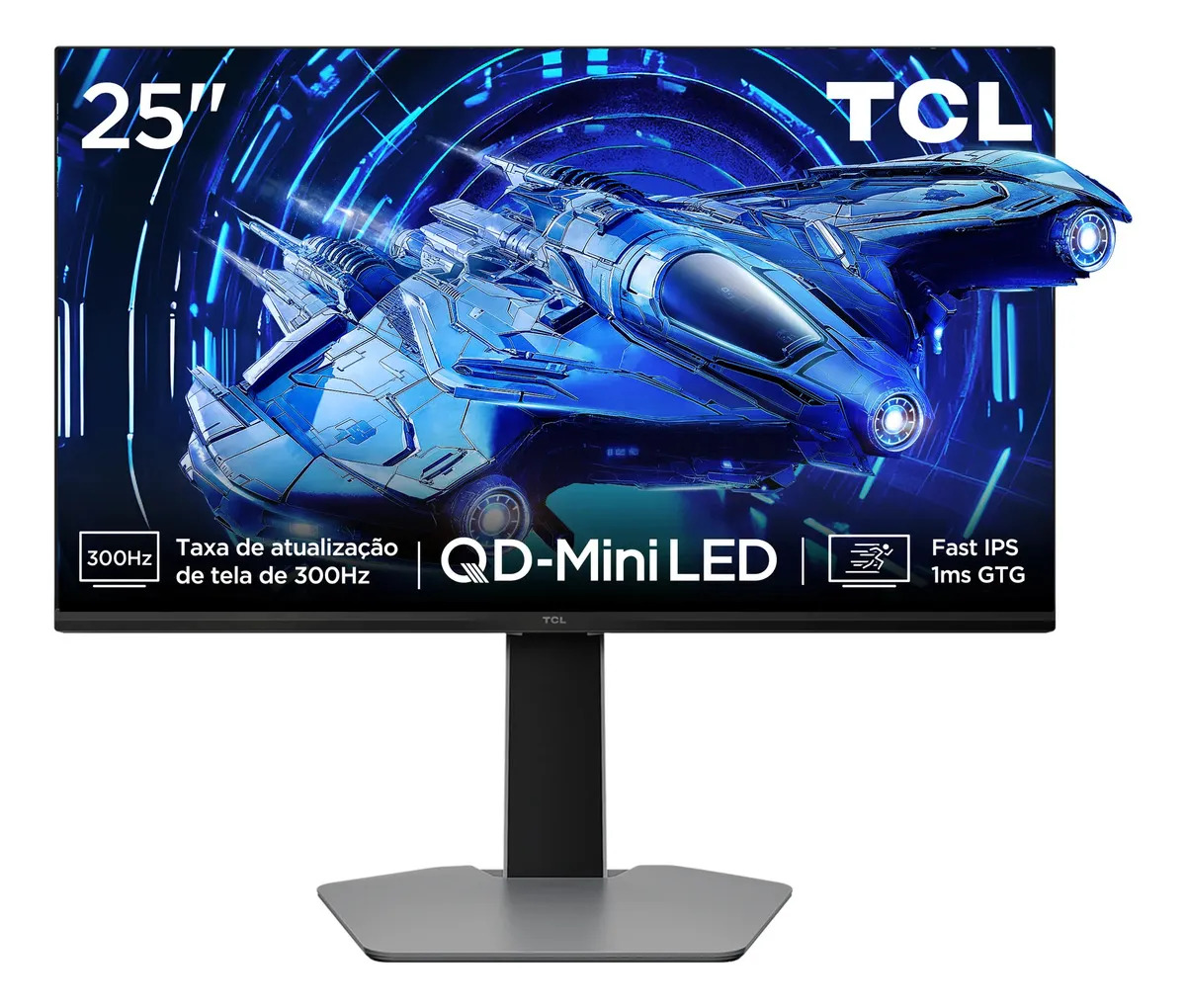 Monitor Gamer Tcl 25 Polegadas Qd-Mini Led Full Hd G64 300hz 1ms (Gtg) Freesync Hdr 600 Nits 25g64