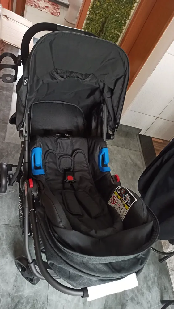 Carrinho De Bebê C/ Bebê Conforto Startravel Preto Maxi Baby