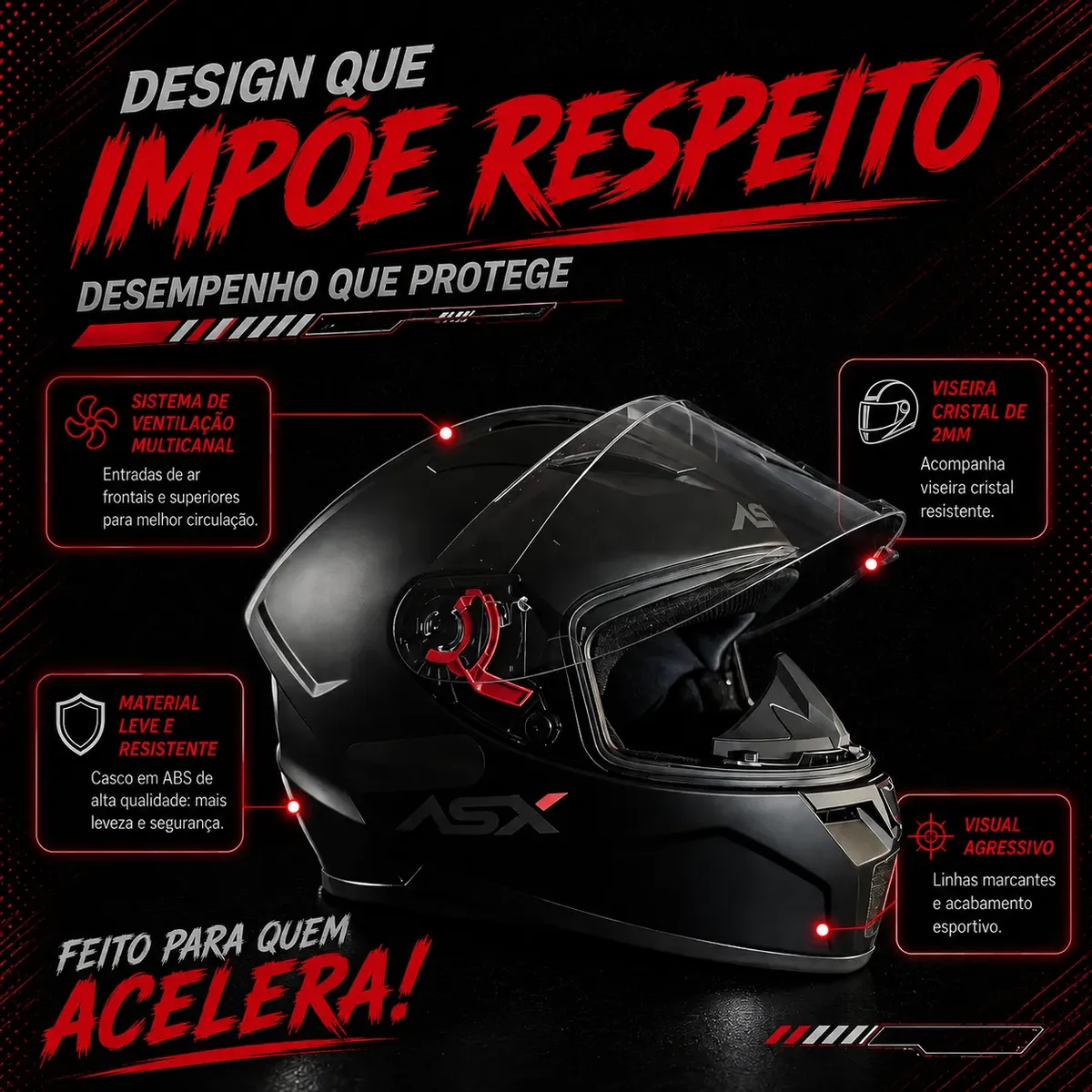 Capacete Moto Fechado Asx City Masculino Feminino — foto 8