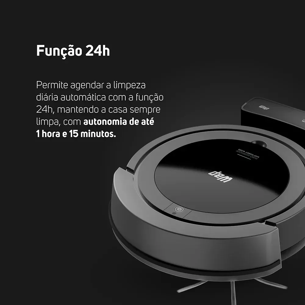 WAP Robô W200 Aspirador Robô 3 em 1 Varre Aspira Passa Pano Bivolt