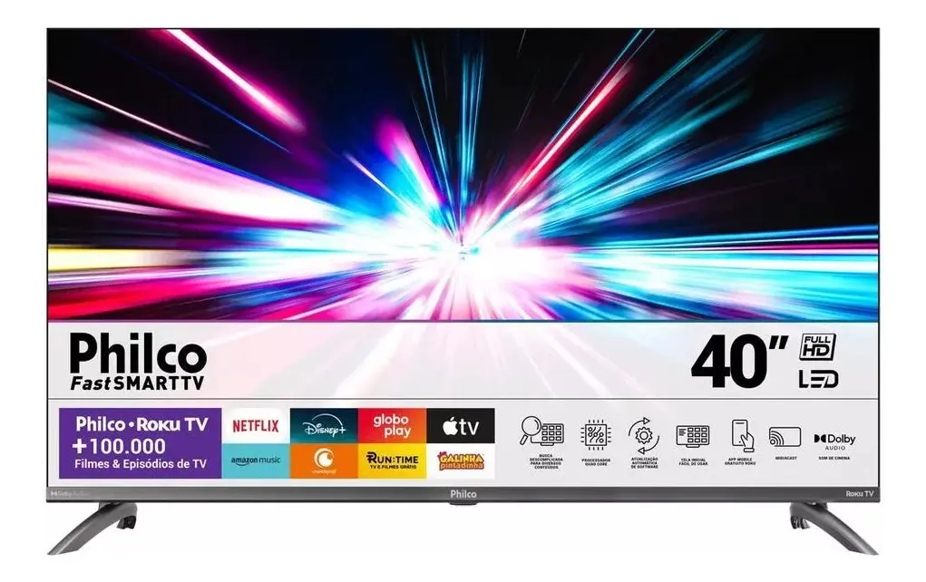 Smart Tv 40 Philco Ptv40m9gr2cgb Roku Tv Led Dolby Audio