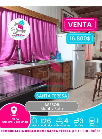 Casa En Venta  Urb. Vista Linda  Santa Teresa